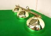 brass bar with 3 x acrylic domed shades