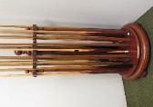 CR004  Burroughes & Watts antique mahogany carousel cue stand c1890 