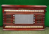 SB019 B & W mahogany billiard/life pool roller scoreboard c1890